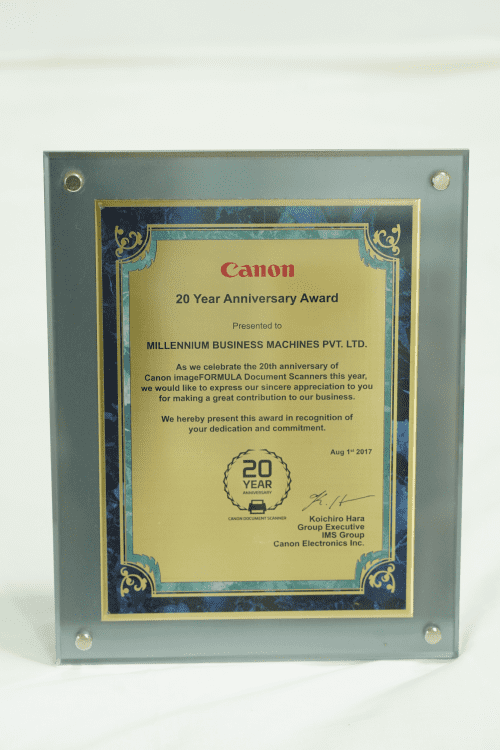 Canon 20 Year Anniversary Award
